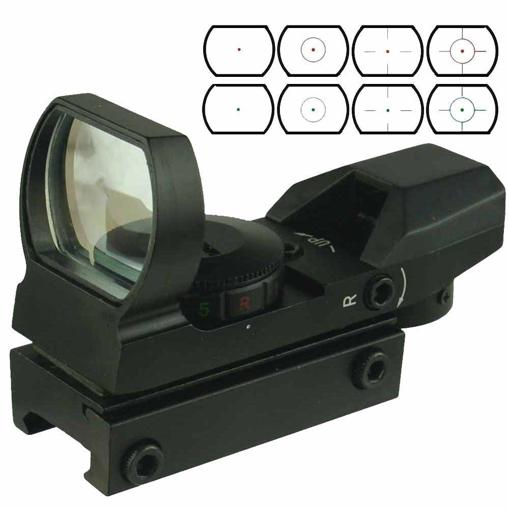 GERO Green & Red Dot Laser Sight 22 mm Rail Mount Base Scope 4 Reticles Reflex