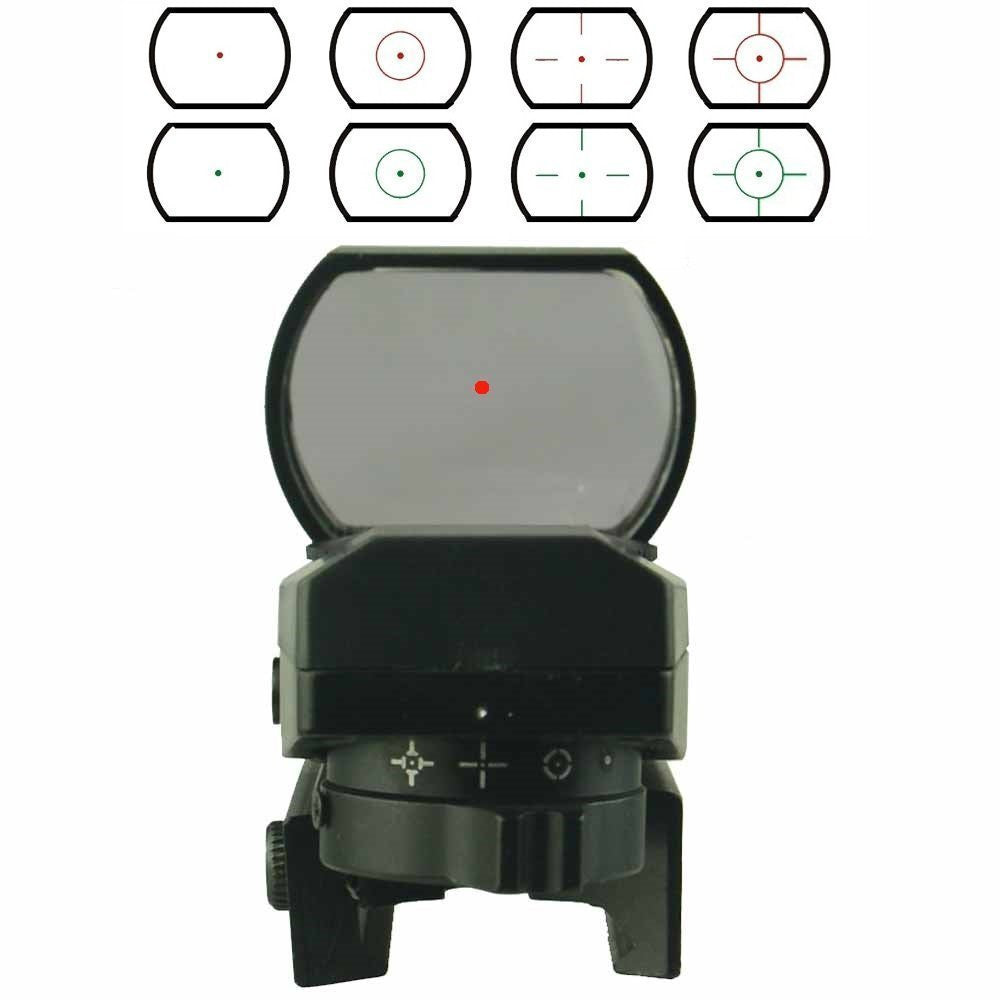GERO Green & Red Dot Laser Sight 22 mm Rail Mount Base Scope 4 Reticles Reflex