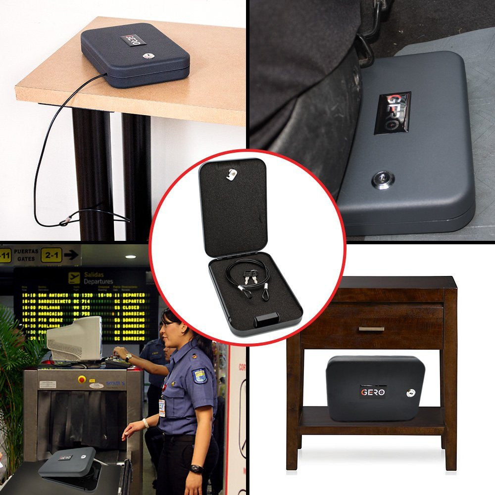 GERO Tactical Hard Gun Case Pistol Locking Steel Metal with Foam Padding & Keys