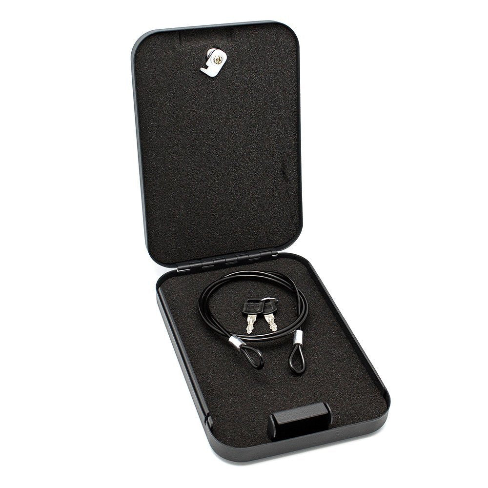 GERO Tactical Hard Gun Case Pistol Locking Steel Metal with Foam Padding & Keys