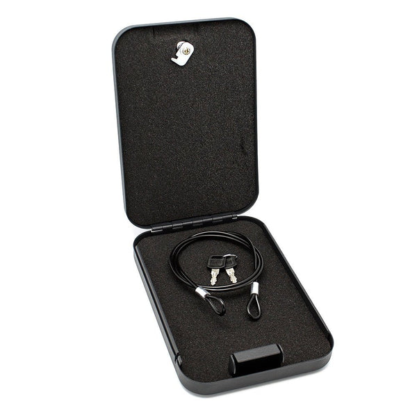 GERO Tactical Hard Gun Case Pistol Locking Steel Metal with Foam Padding & Keys